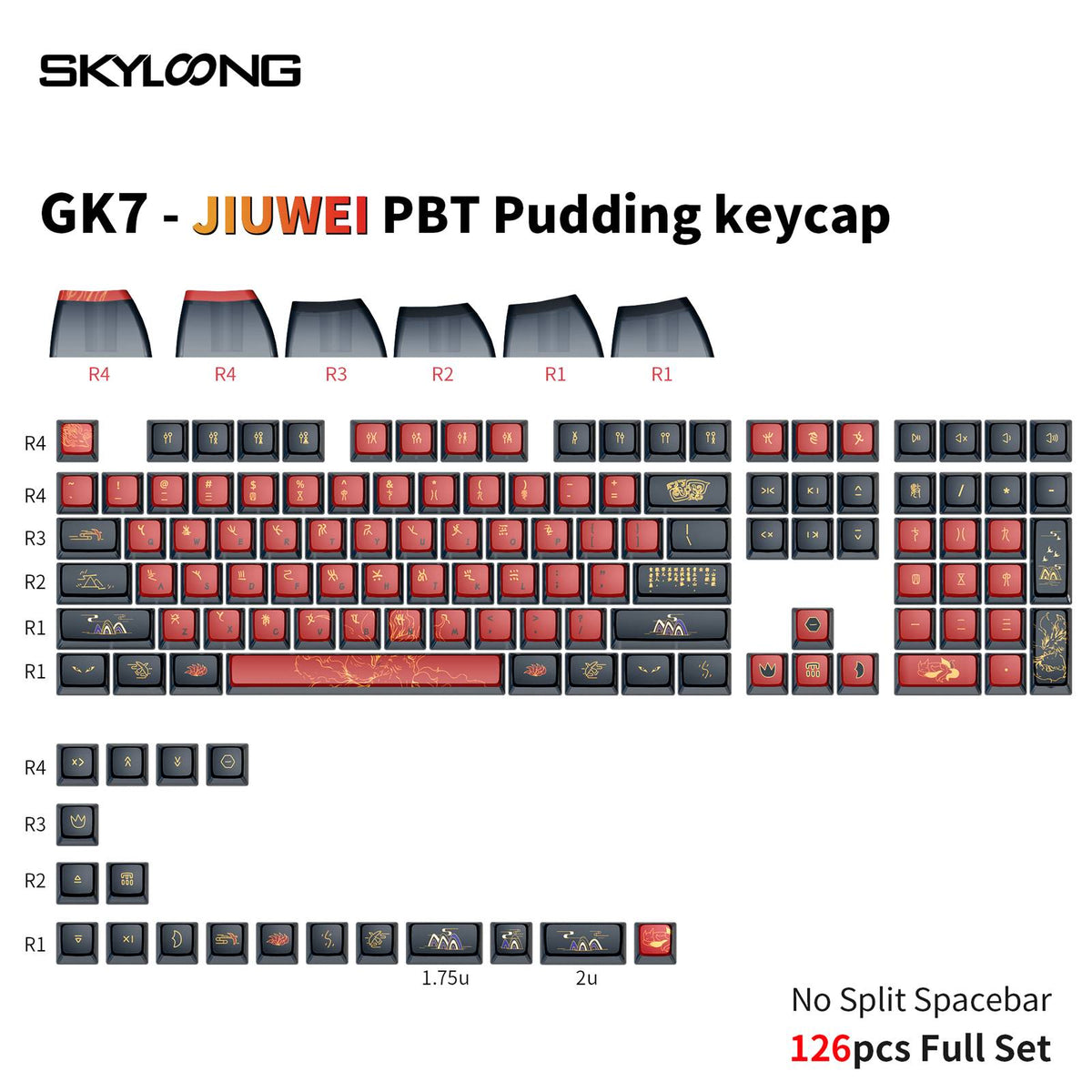 SKYLOONG GK7 PBT JIUWEI Pudding Keycap skyloong-gk7-pbt-jiuwei-pudding-keycap