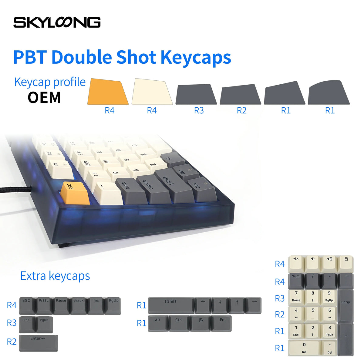 SKYLOONG GK75 Knob Keyboard - TiGrey (Optical)