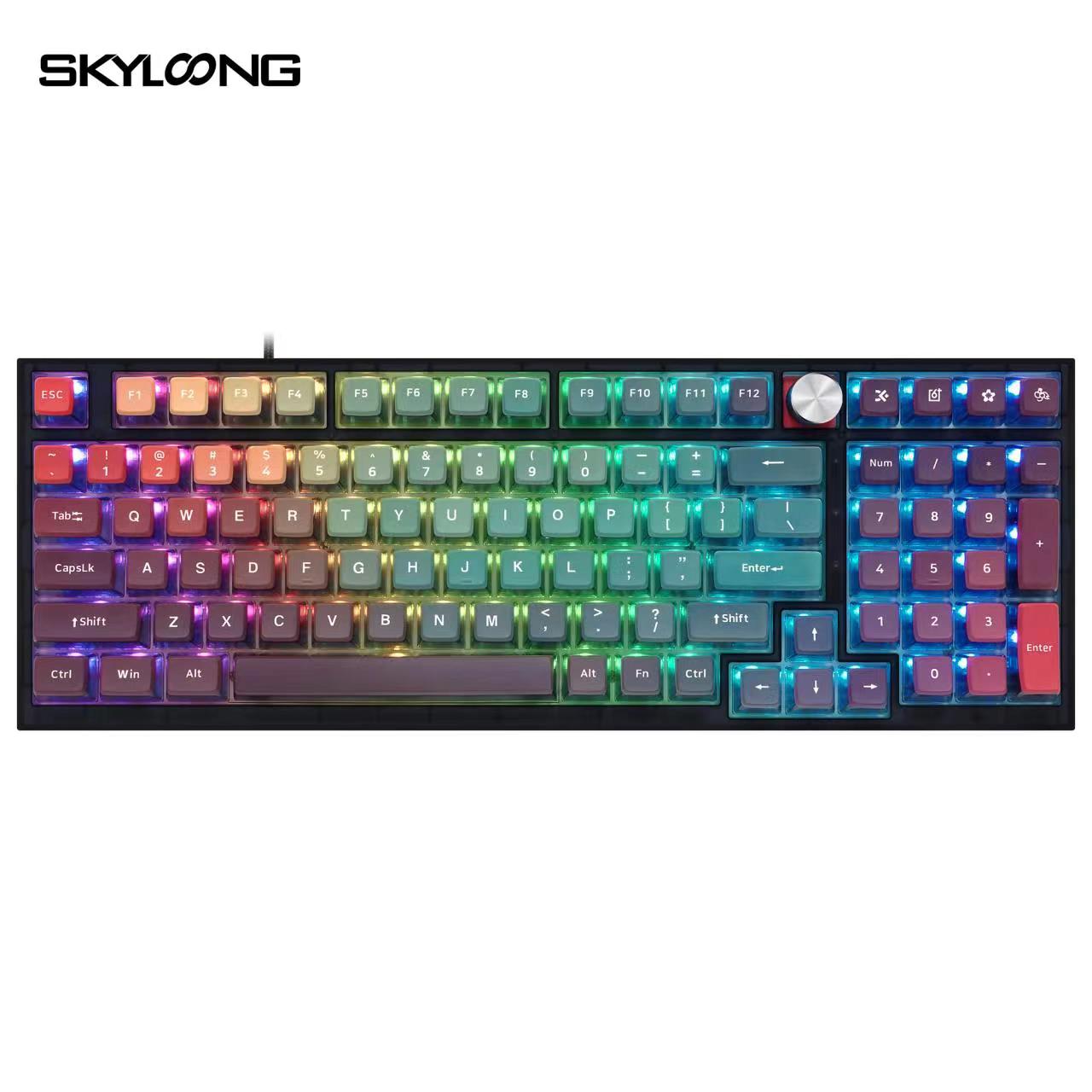 Skyoop Keyboard SKYLOONG GK980 Rainbow Mechanical Knob Keyboard