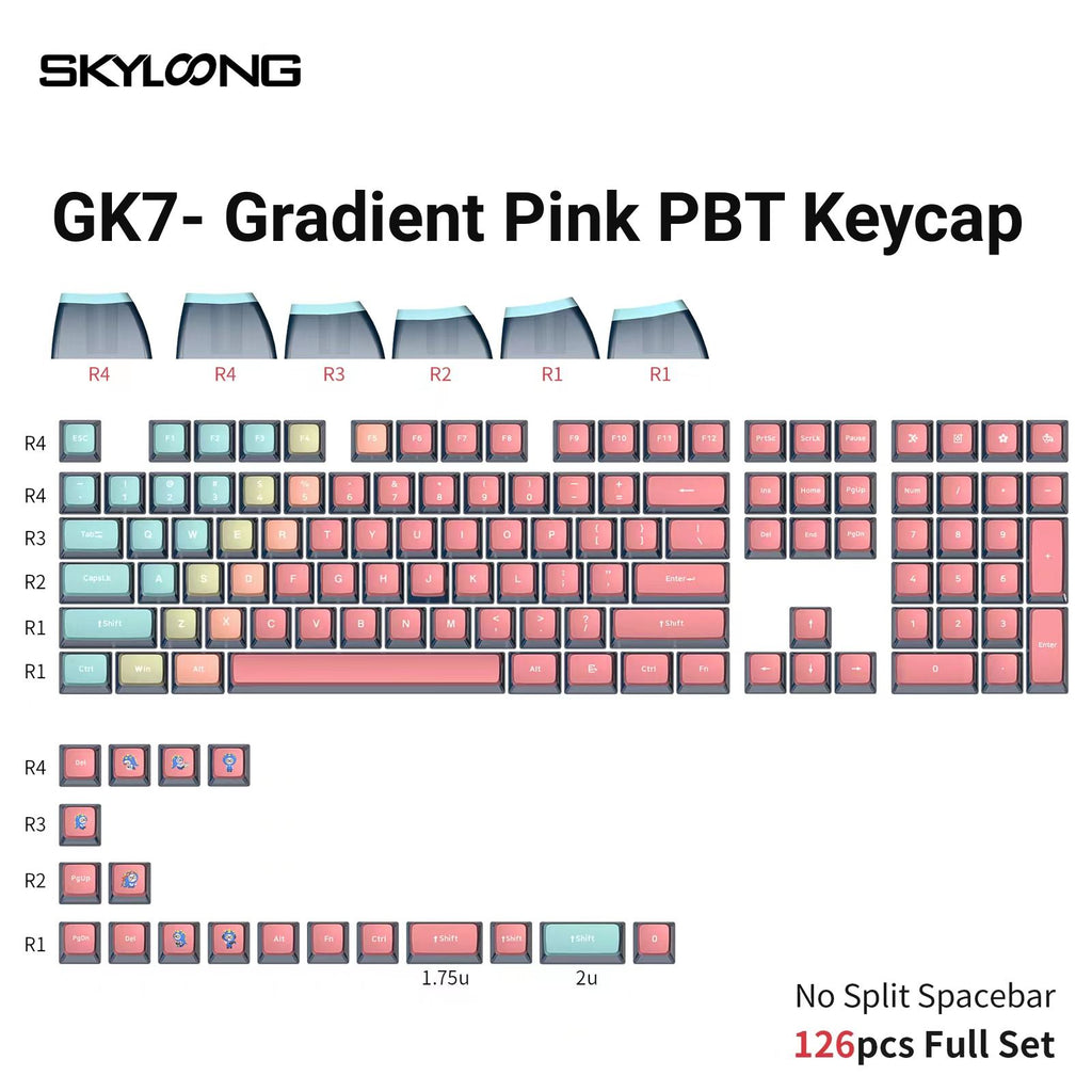 SKYLOONG GK7 PBT Gradient Pink Pudding Keycap