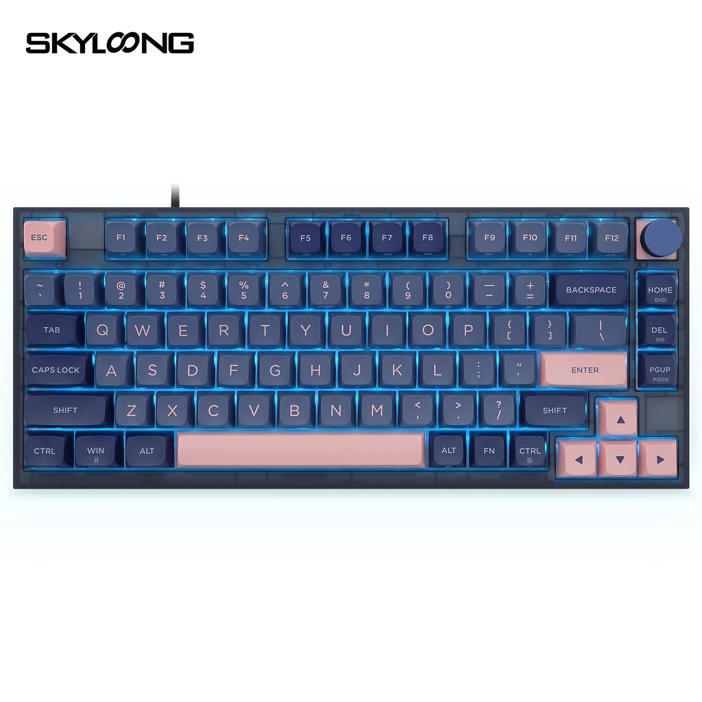 Clavier à boutons SKYLOONG GK75 - BluePink (optique)