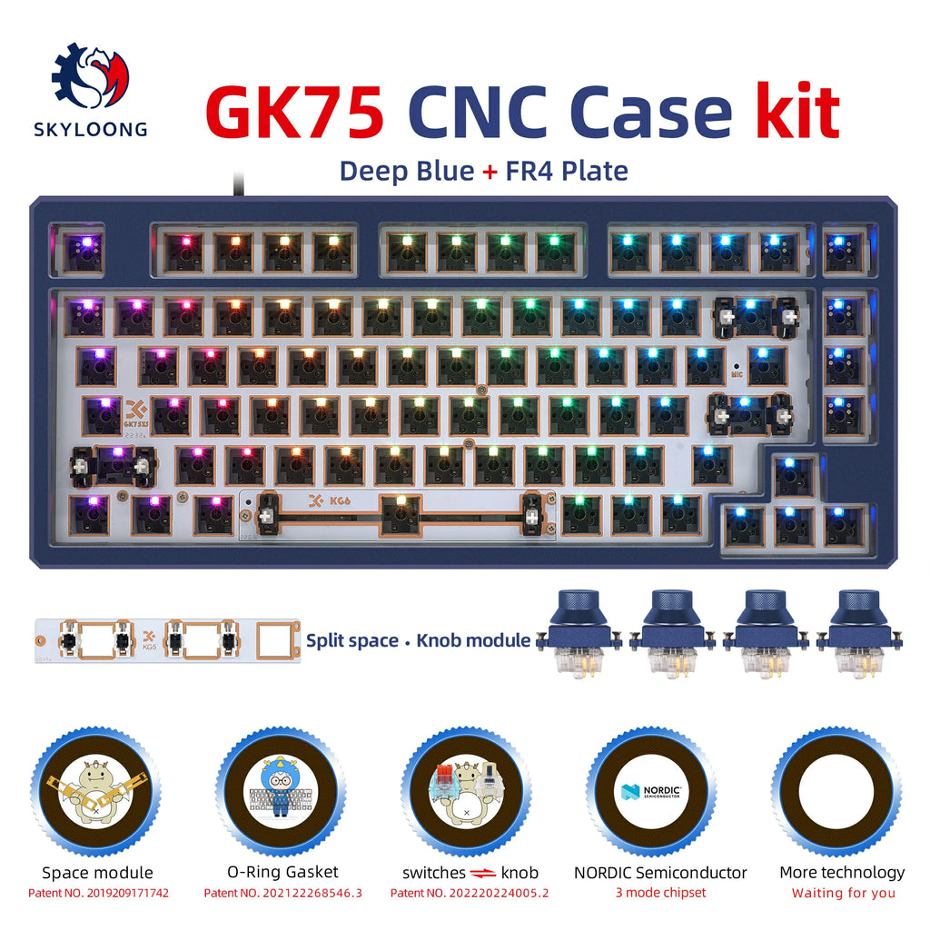 SKYLOONG GK75 Hot-Swappable Switch&Knob CNC Aluminum Kit SKYLOONG GK75 Hot-Swappable Switch&Knob CNC Aluminum Kit