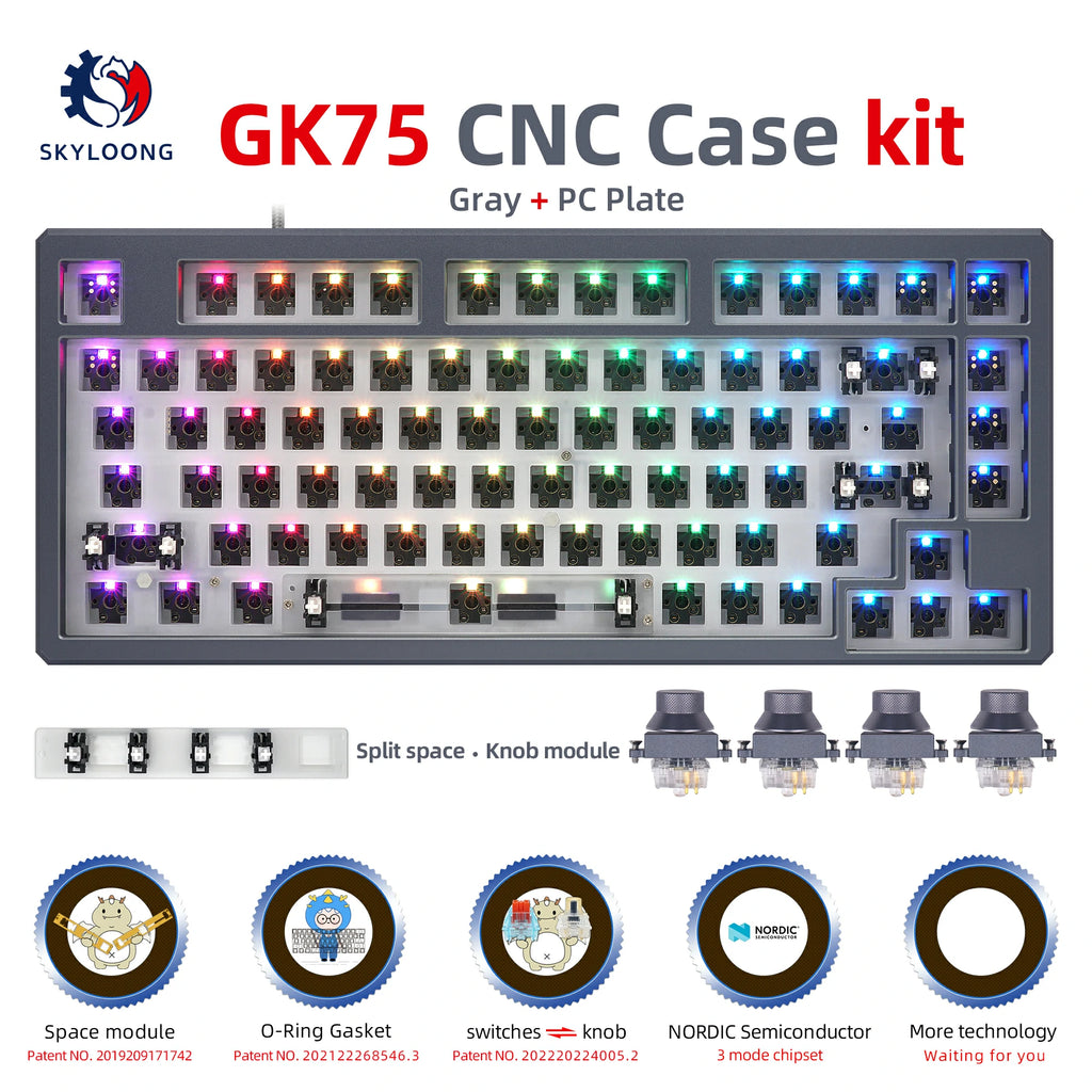 SKYLOONG GK75 Hot-Swappable Switch&Knob CNC Aluminum Kit