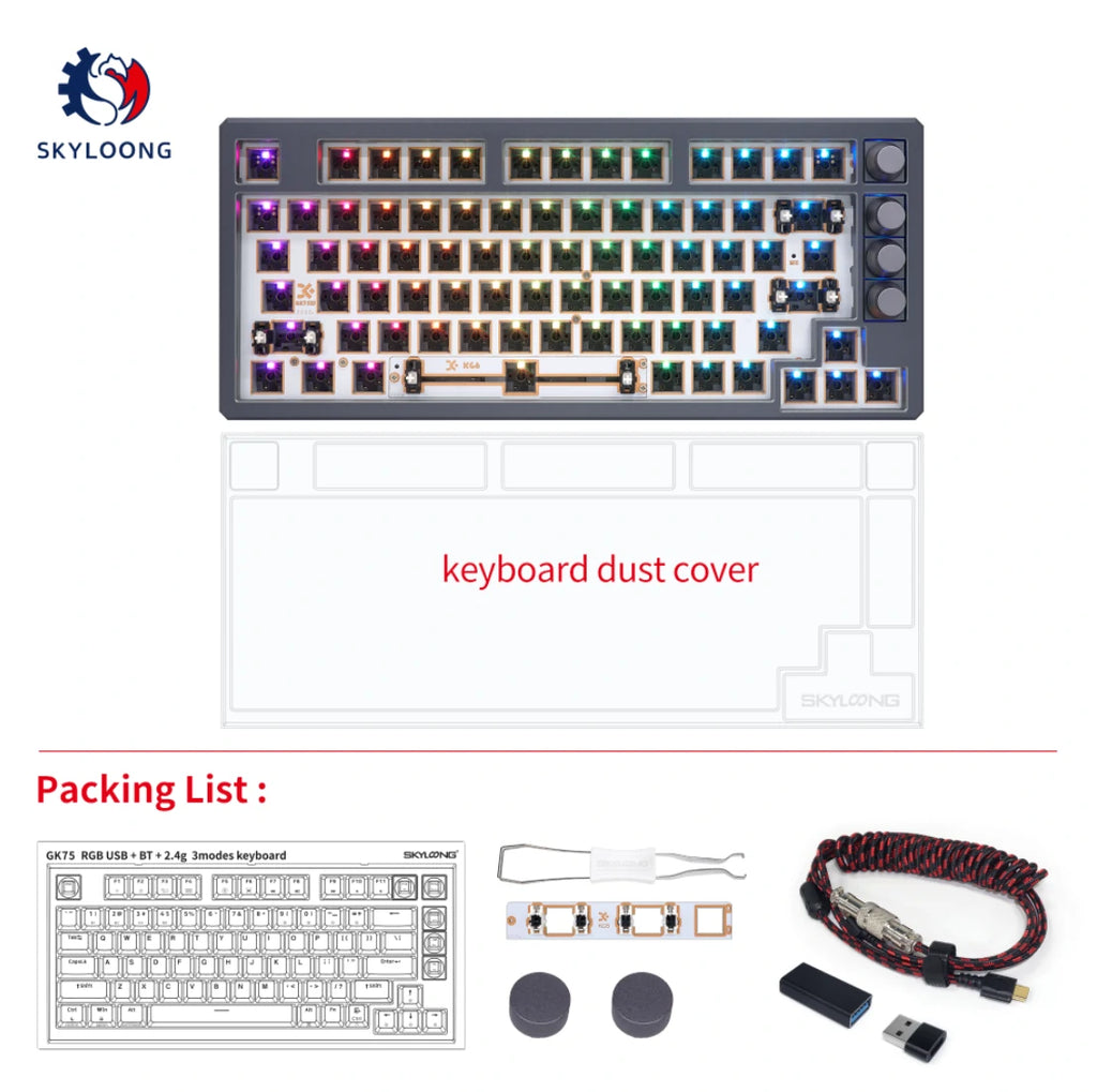 SKYLOONG GK75 Hot-Swappable Switch&Knob CNC Aluminum Kit