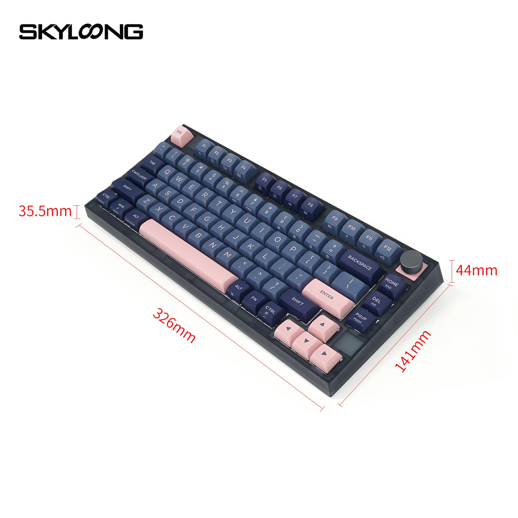 SKYLOONG GK75 Knob Keyboard - BluePink (Mechanical & Hot-Swappable Kno