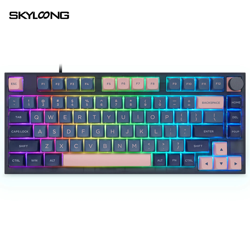 SKYLOONG GK75 Knob Keyboard - BluePink (Mechanical & Hot-Swappable Knob)
