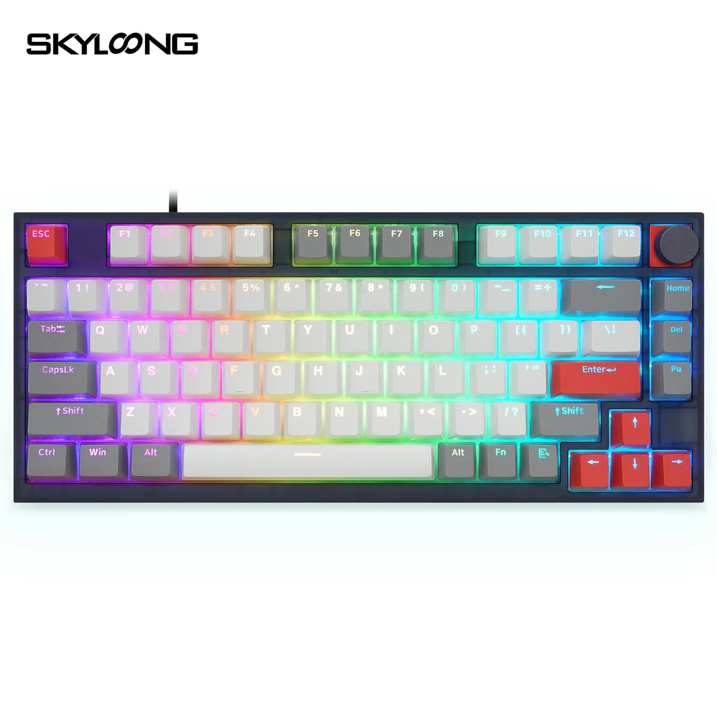 skyloong 75 layout keyboard with white keycaps