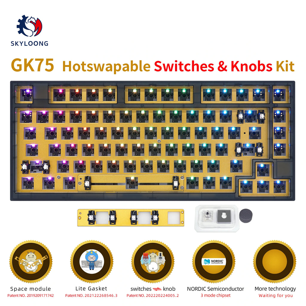 SKYLOONG GK75 Hot-Swappable Switch&Knob ABS Kit