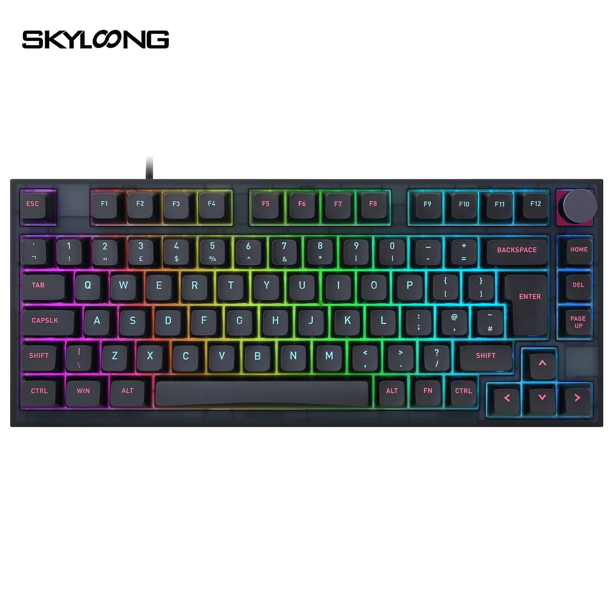 SKYLOONG GK75 ISO Layout Knob Keyboard - Miami Night（Optical）