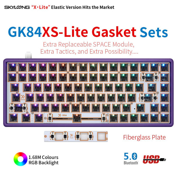 Kits de alumínio SKYLOONG GK84 DRUM - Geek roxo