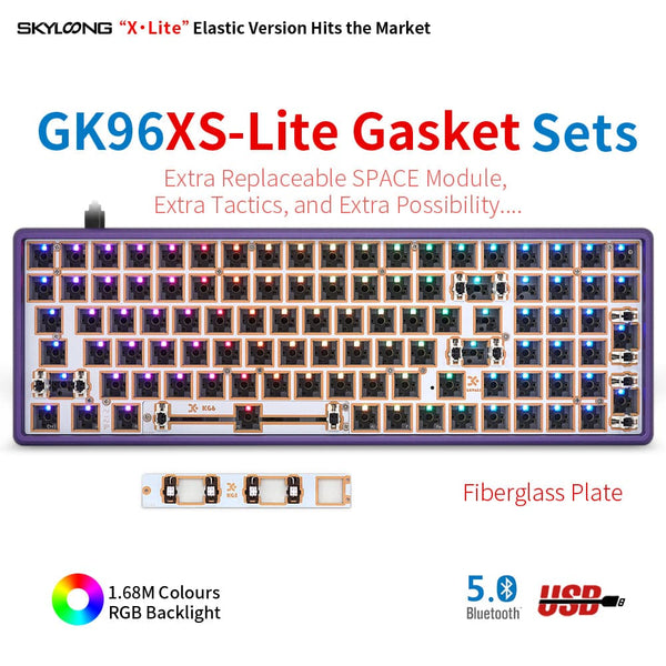 Kits de alumínio SKYLOONG GK96 DRUM-Geek roxo