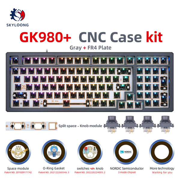 SKYLOONG GK980 Hot-Swappable Switch&Knob CNC Aluminum Kit