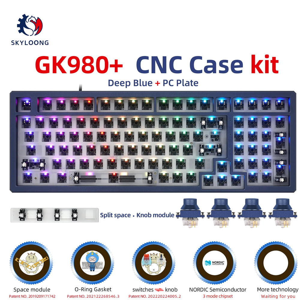 SKYLOONG GK980 Hot-Swappable Switch&Knob CNC Aluminum Kit