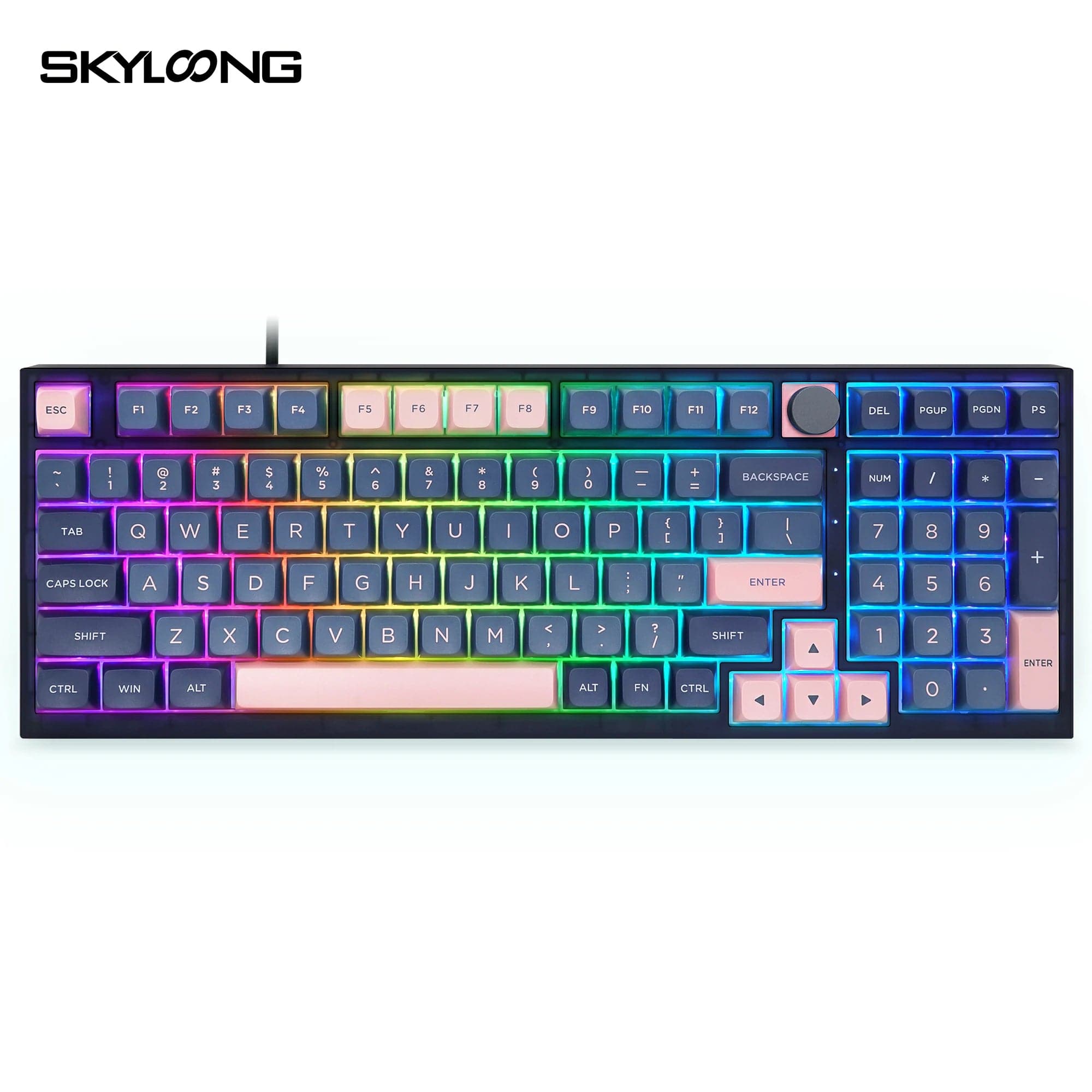 SKYLOONG GK980 Dye-Sub PBT - BluePink(Mechanical & Hot Swappable)