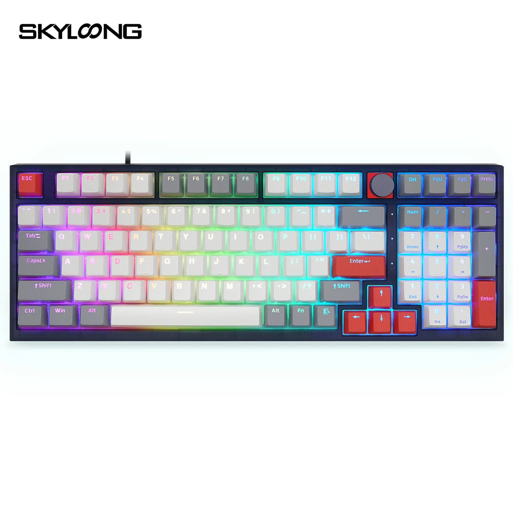 SKYLOONG GK980 Double Shot - GreyWhite(Mechanical & Hot-Swappable Knob)