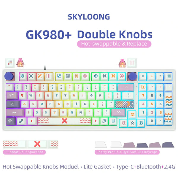 SKYLOONG GK980 Dual Knobs Keyboard - Memphis