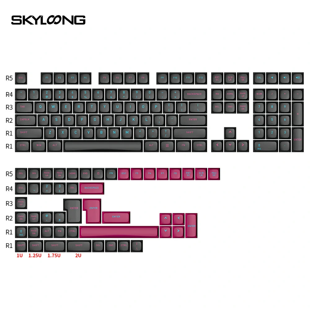 SKYLOONG GK6 ABS Black&Pink Keycap-Miami Night